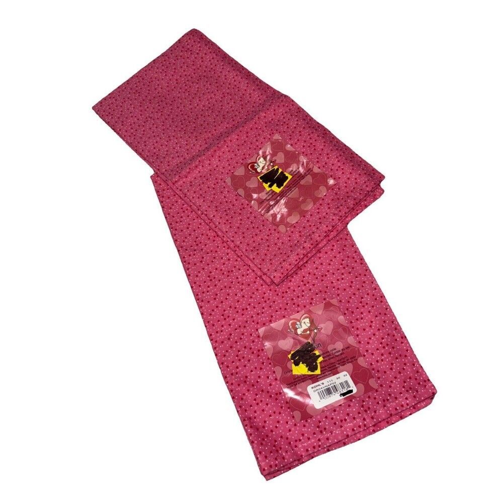 Kohls Napkins 100% Cotton Red White Pink Mini Hearts 20X20 Valentines Set Of 2
